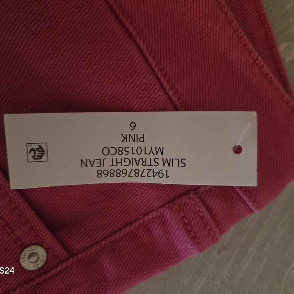 Seven7 Women's Sz 6  Pink Slim Straight Leg Jeans New - Picture 5 of 6